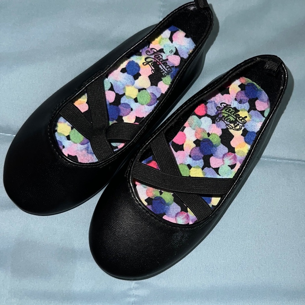 Faded Glory Black Ballerina slippers size 8